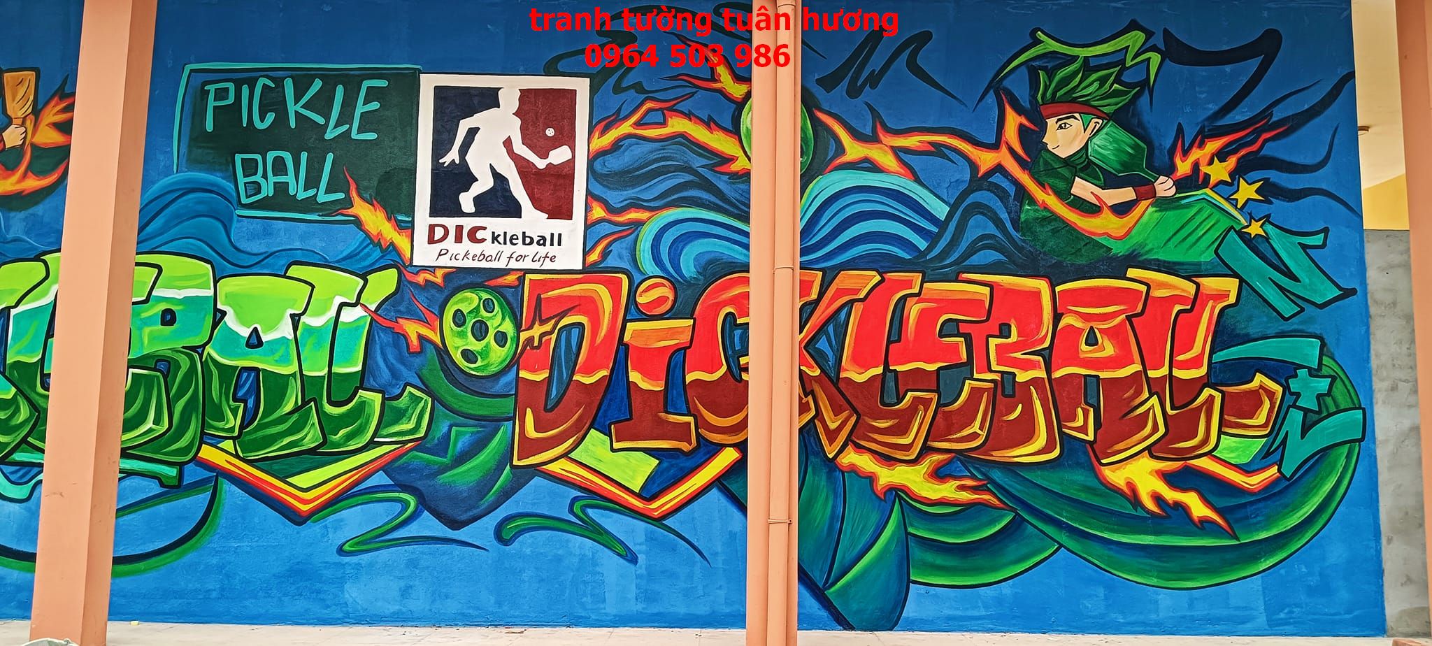 vẽ tranh tường pickleball tại vĩnh yên vĩnh phúc